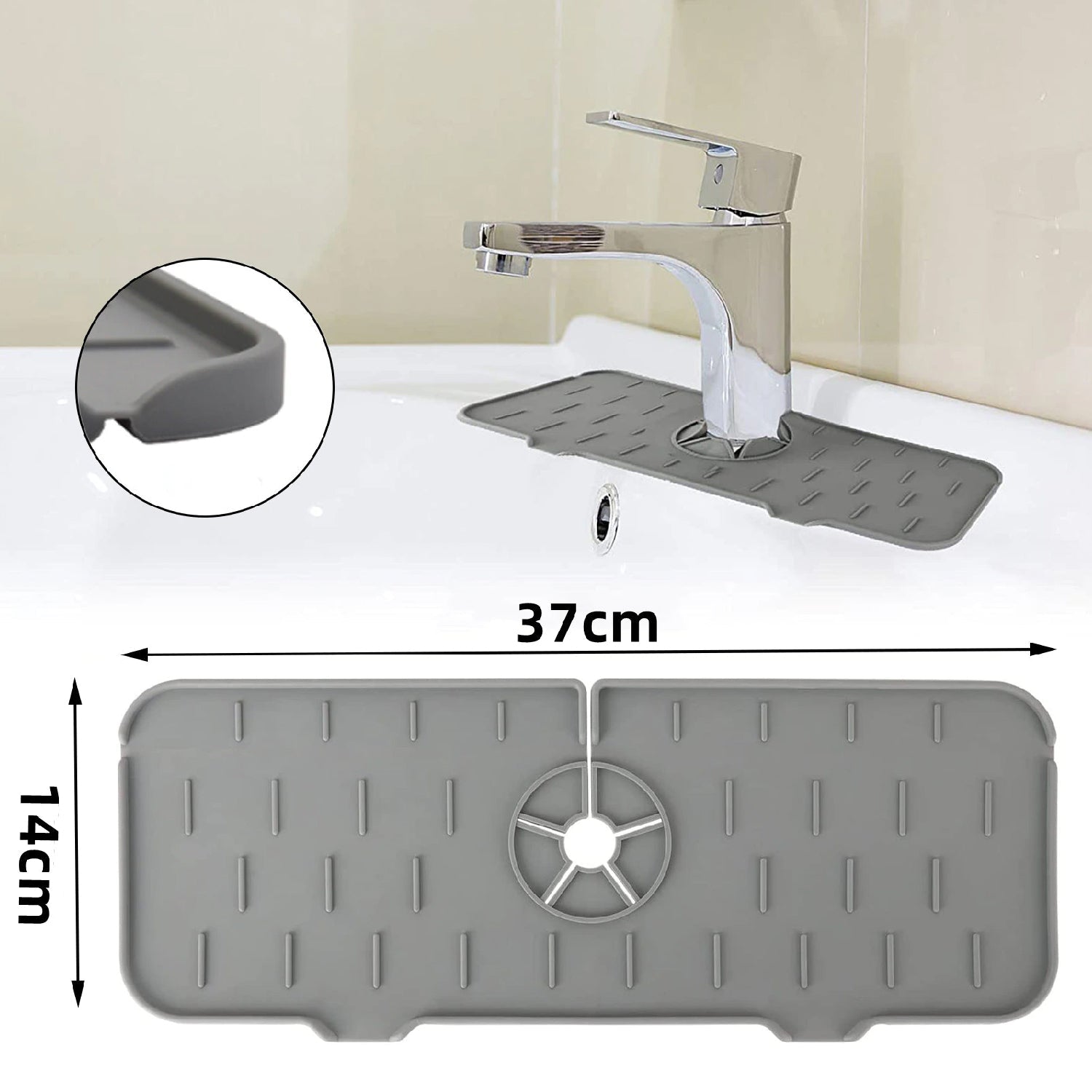 4914 Silicone Sink Faucet Pad, Drip Protector Splash Countertop, Rubber Drying Mat, Sink Splash Guard for Kitchen Bathroom Bar. DeoDap 4914 Silicone Sink Faucet Pad, Drip Protector Splash Countertop, Rubber Drying Mat, Sink Splash Guard for Kitchen Bathroom Bar. DeoDap